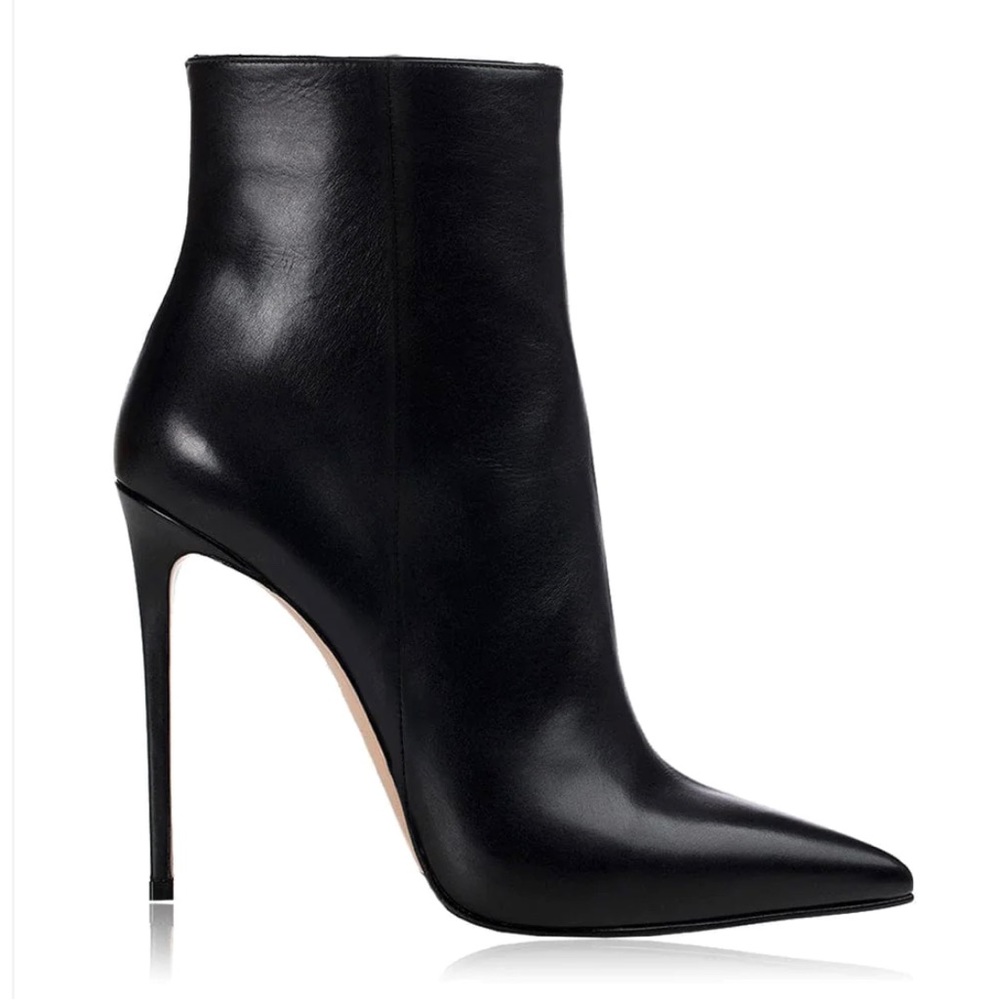 NIB Identita Seki Black Leather Ankle Boots